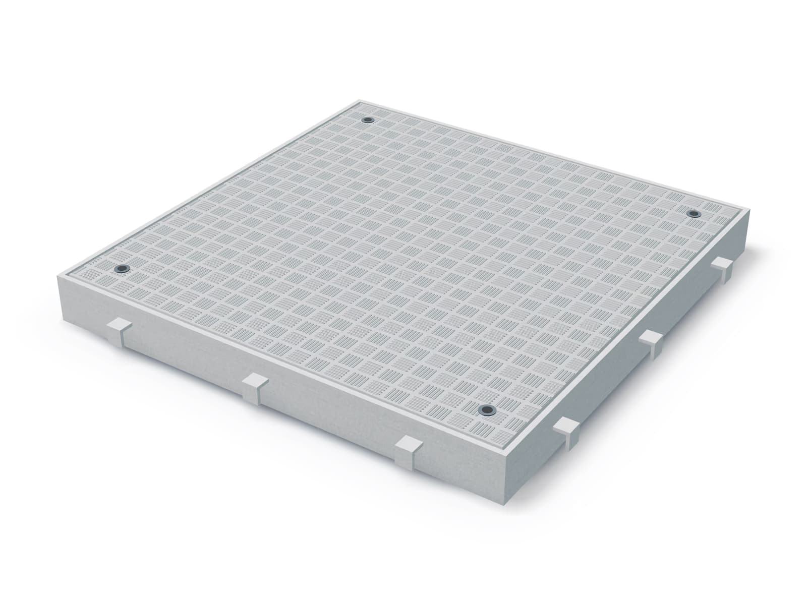 Capac cu tablă striată, aluminiu, clasa C250, vedere 3/4